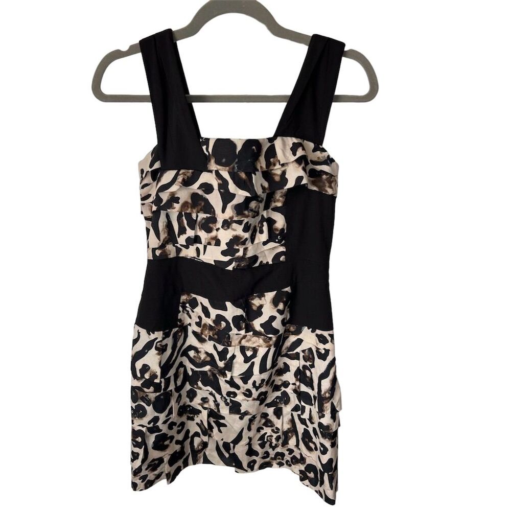 Karen Millen Leopard Print Sleeveless Mini Dress Size 8 Party Cocktail